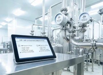 Food beverage hygienic transmitter and CIP records